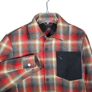 Pendleton Shirt Jacket Mens Small Polyfill‎ Insulation Wool Blend Shacket Red
